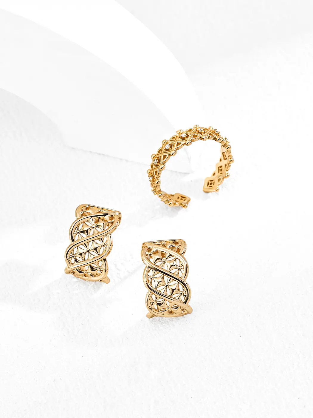 Helix Lattice Earrings Sculpted in S925 - Image 2