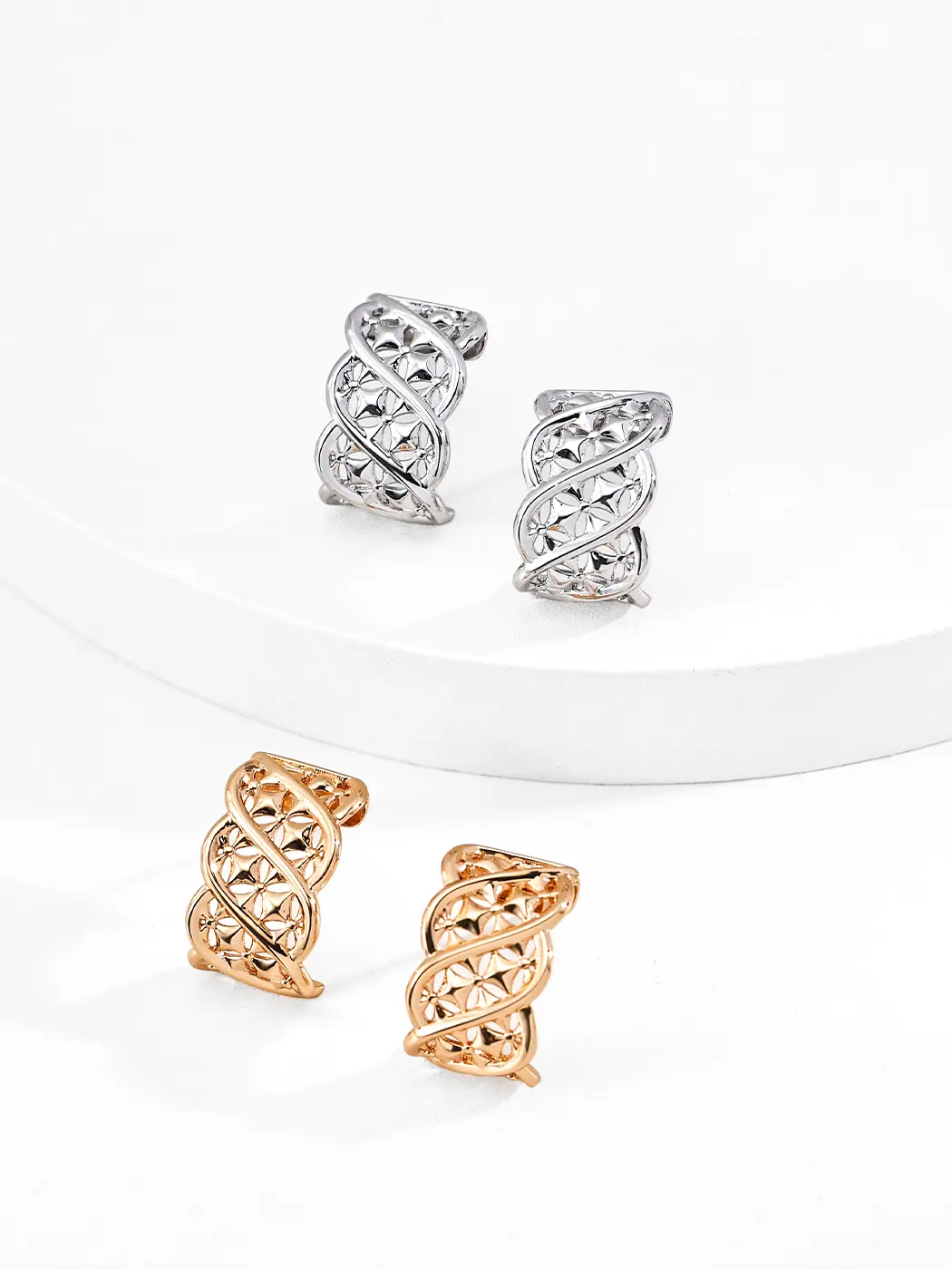 Helix Lattice Earrings Sculpted in S925