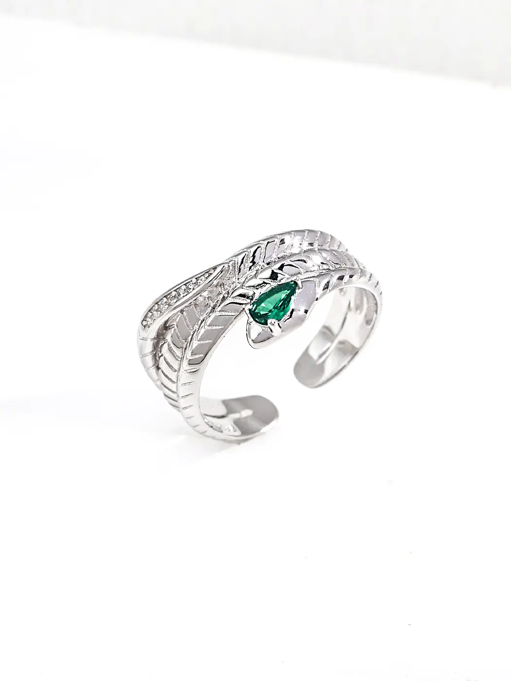 Serpent Strike CZ Ring in Sterling Silver - Image 4