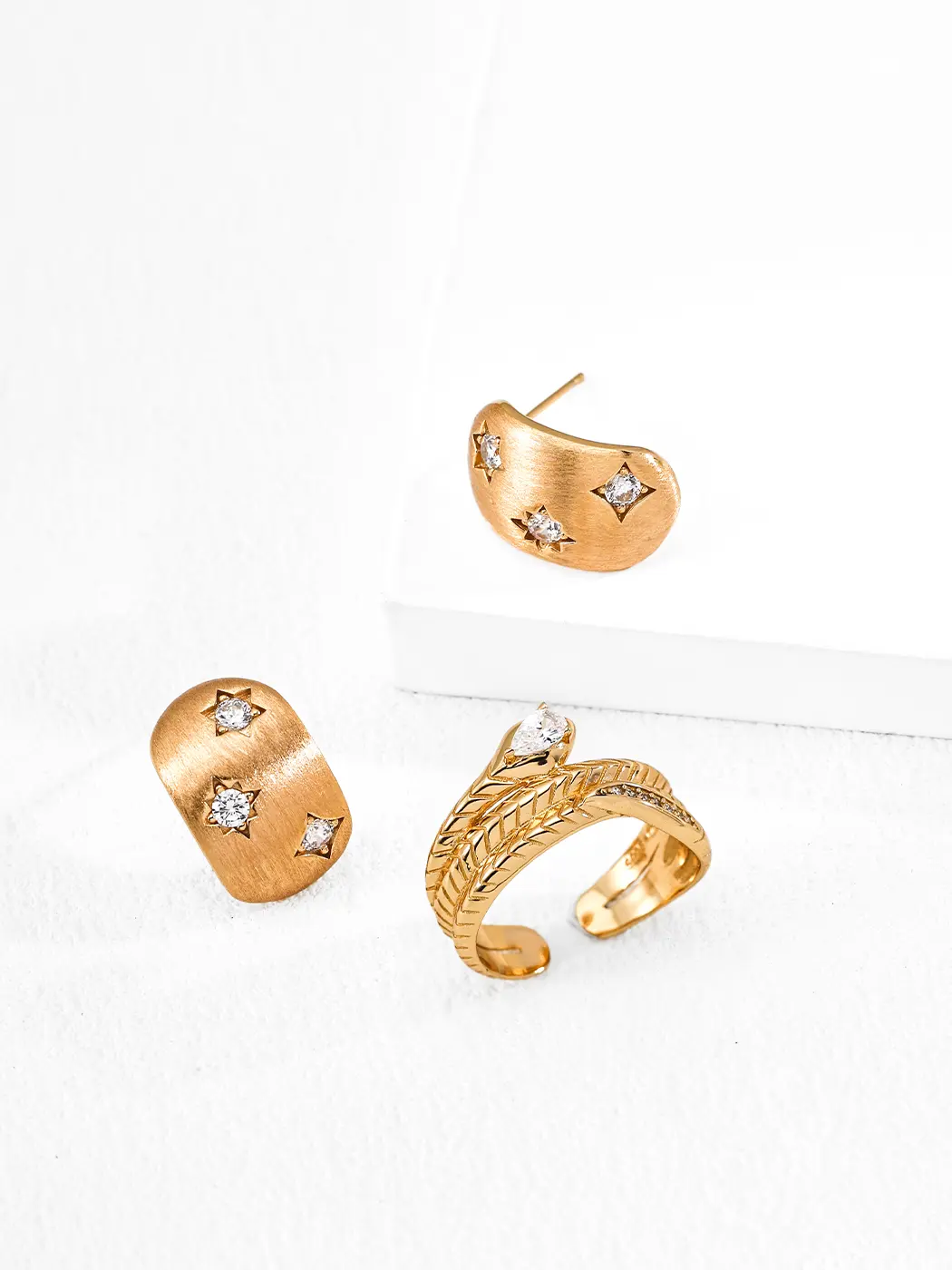 Serpent Strike CZ Ring in Sterling Silver - Image 2