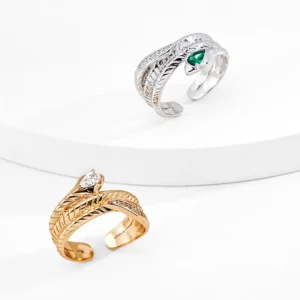 Serpent Strike CZ Ring in Sterling Silver