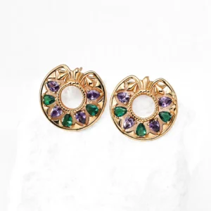 Monet Garden Bloom Earrings in S925 with CZ