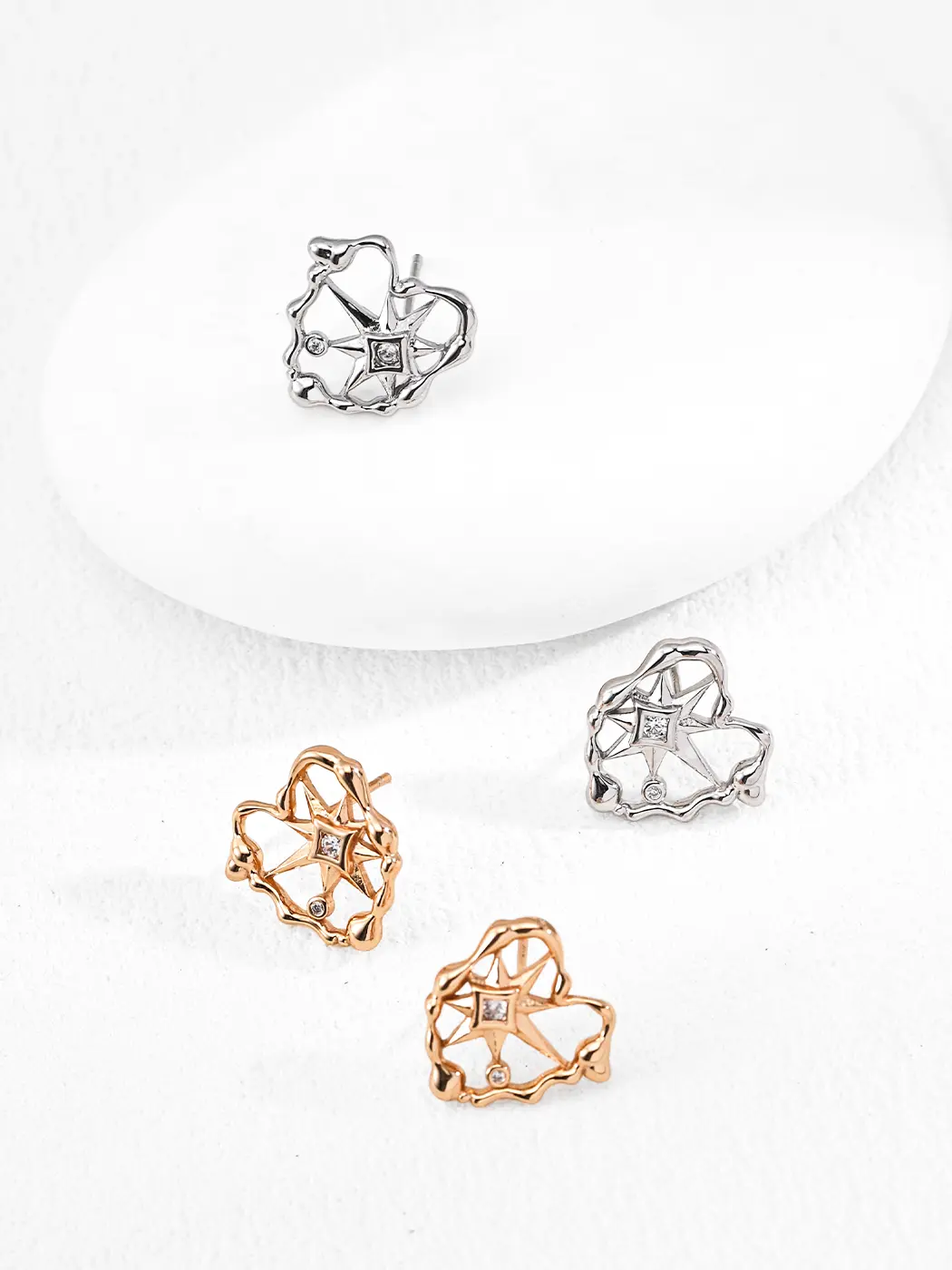 Celestial Guardian CZ Studs in Sterling Silver