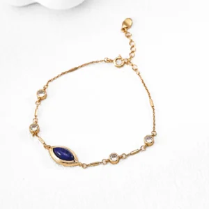 Willow Drift Lapis Bracelet in Sterling Silver with CZ