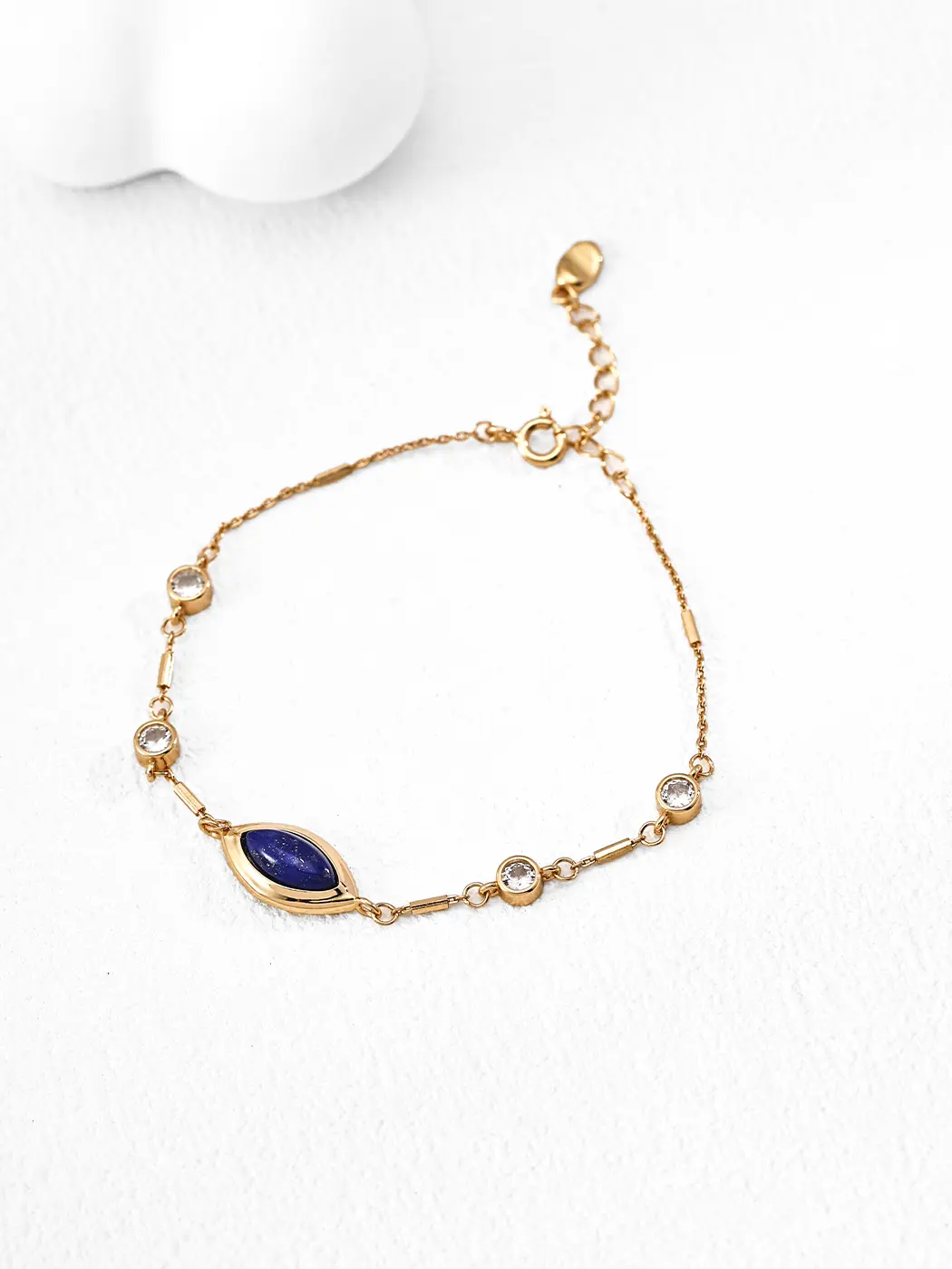 Willow Drift Lapis Bracelet in Sterling Silver with CZ
