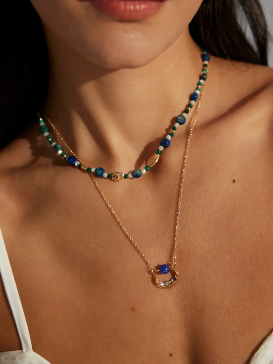 Crescent Valley Lapis Pendant in 18K Gold S925 Silver - Image 2