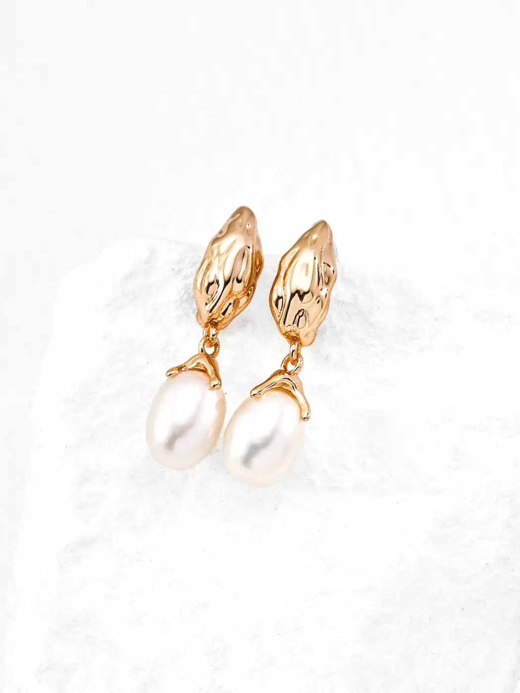 Organic Bud Pearl Drops in Sterling Silver - Image 3