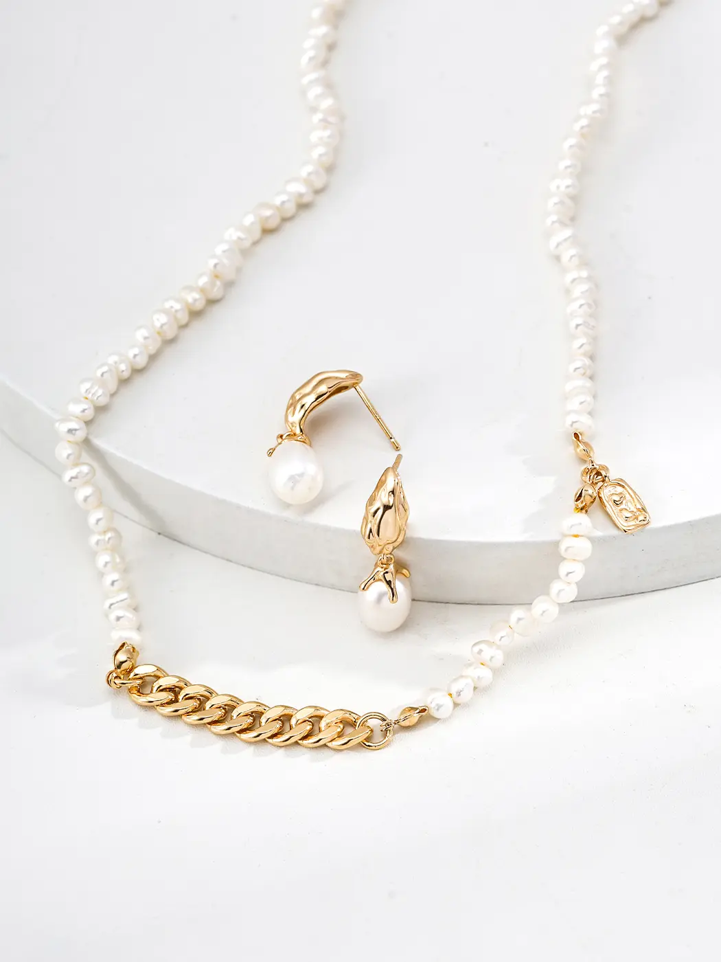 Organic Bud Pearl Drops in Sterling Silver - Image 2