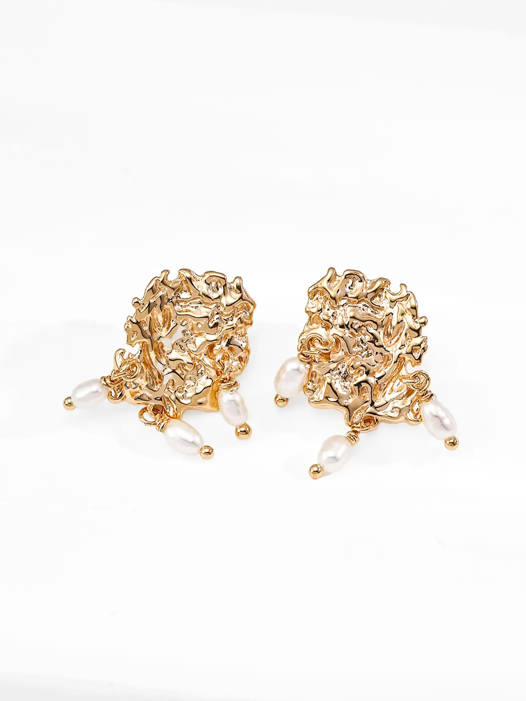 Lava Bloom Pearl Studs in Sterling Silver