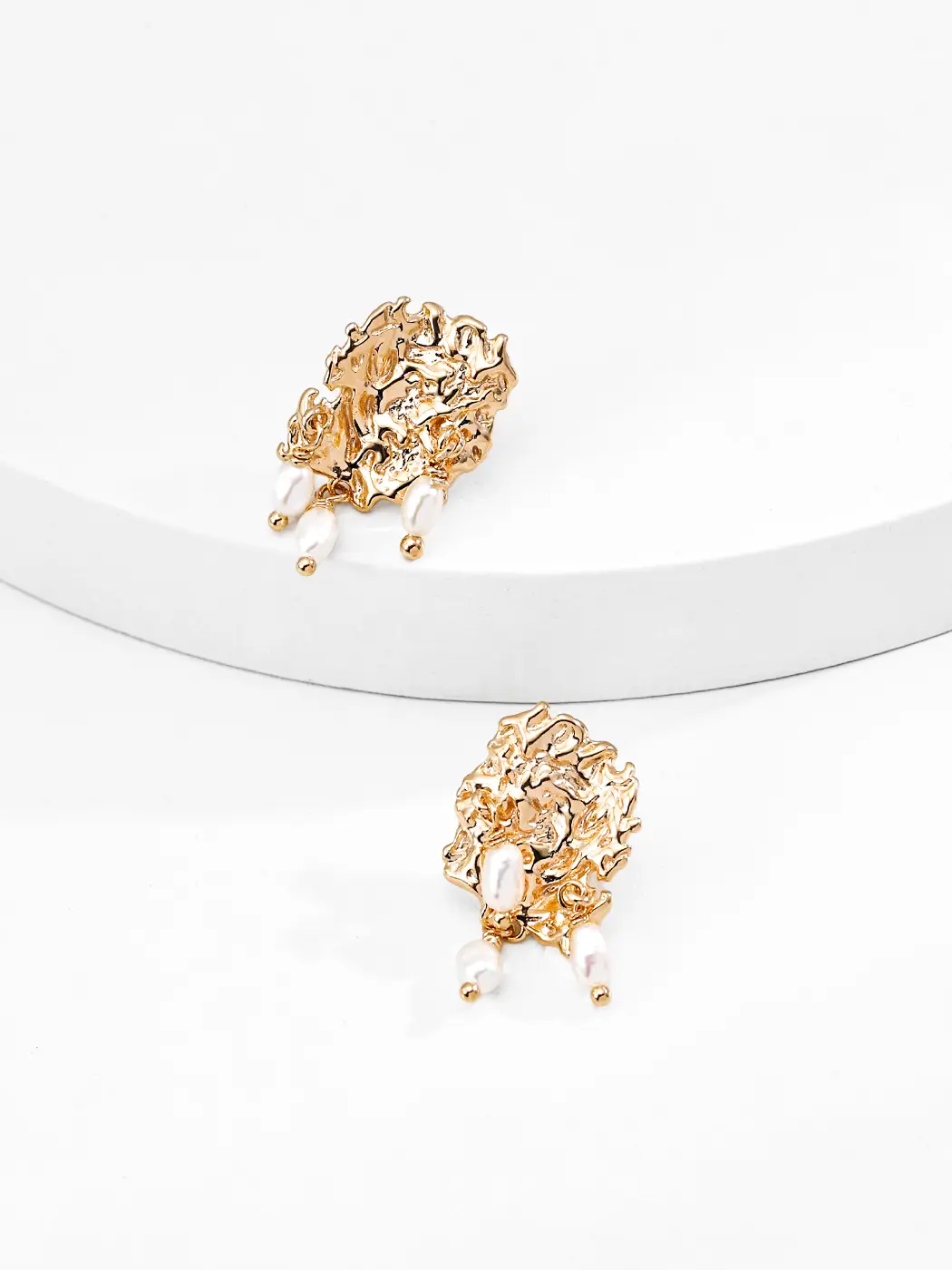 Lava Bloom Pearl Studs in Sterling Silver - Image 2