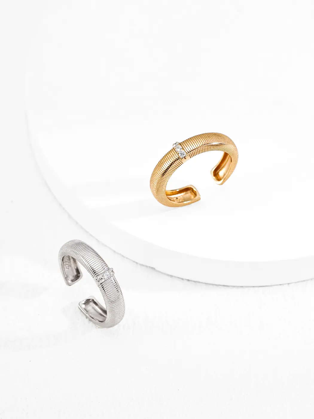 Coreline Stripe CZ Ring in Sterling Silver