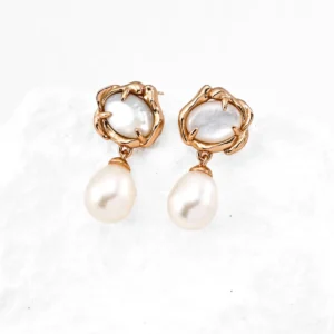 Molten Lunar Pearl Earrings in S925
