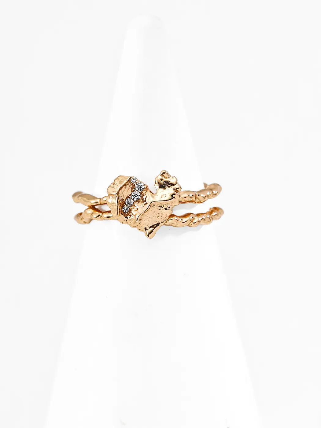 Raw Rock Heart Ring in Sterling Silver - Image 2