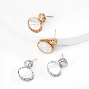 Vintage Luster Oval Earrings in Sterling Silver