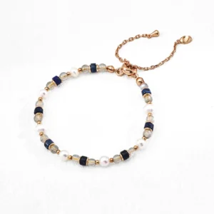 Labradorite Bracelet – S925 Sterling Silver with Lapis & Pearl Accents