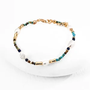 Natural Pearl Lapis Lazuli Turquoise Bracelet
