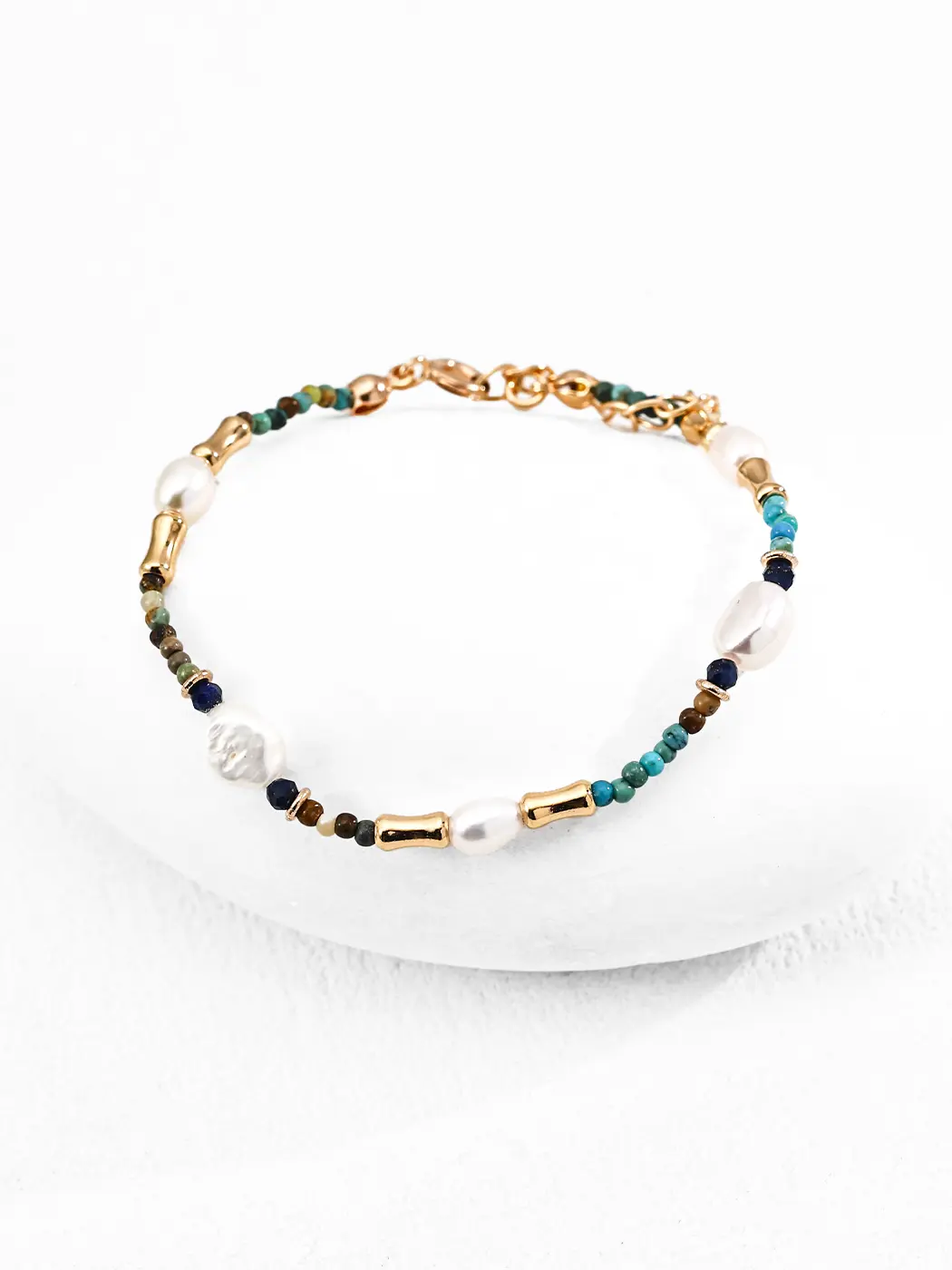 Natural Pearl Lapis Lazuli Turquoise Bracelet