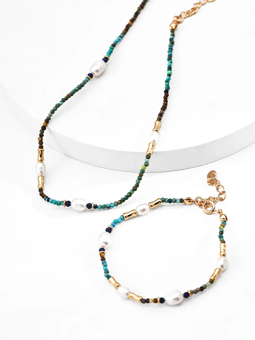 Natural Pearl Lapis Lazuli Turquoise Bracelet - Image 9