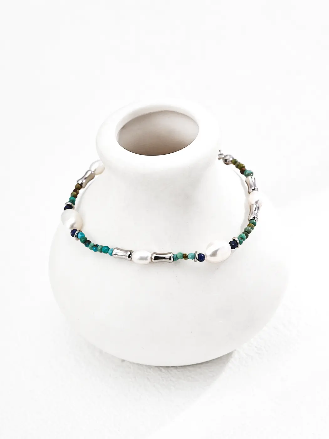 Natural Pearl Lapis Lazuli Turquoise Bracelet - Image 6