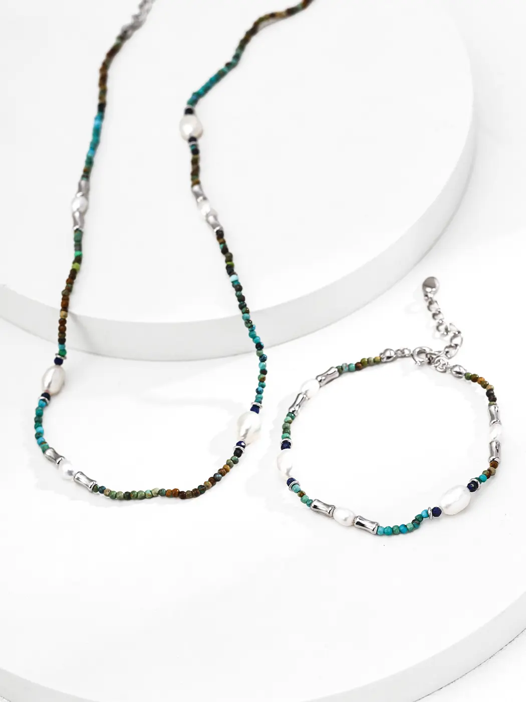 Natural Pearl Lapis Lazuli Turquoise Bracelet - Image 8