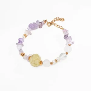 Fluorite Bracelet with Multicolor Crystals in Sterling Silver