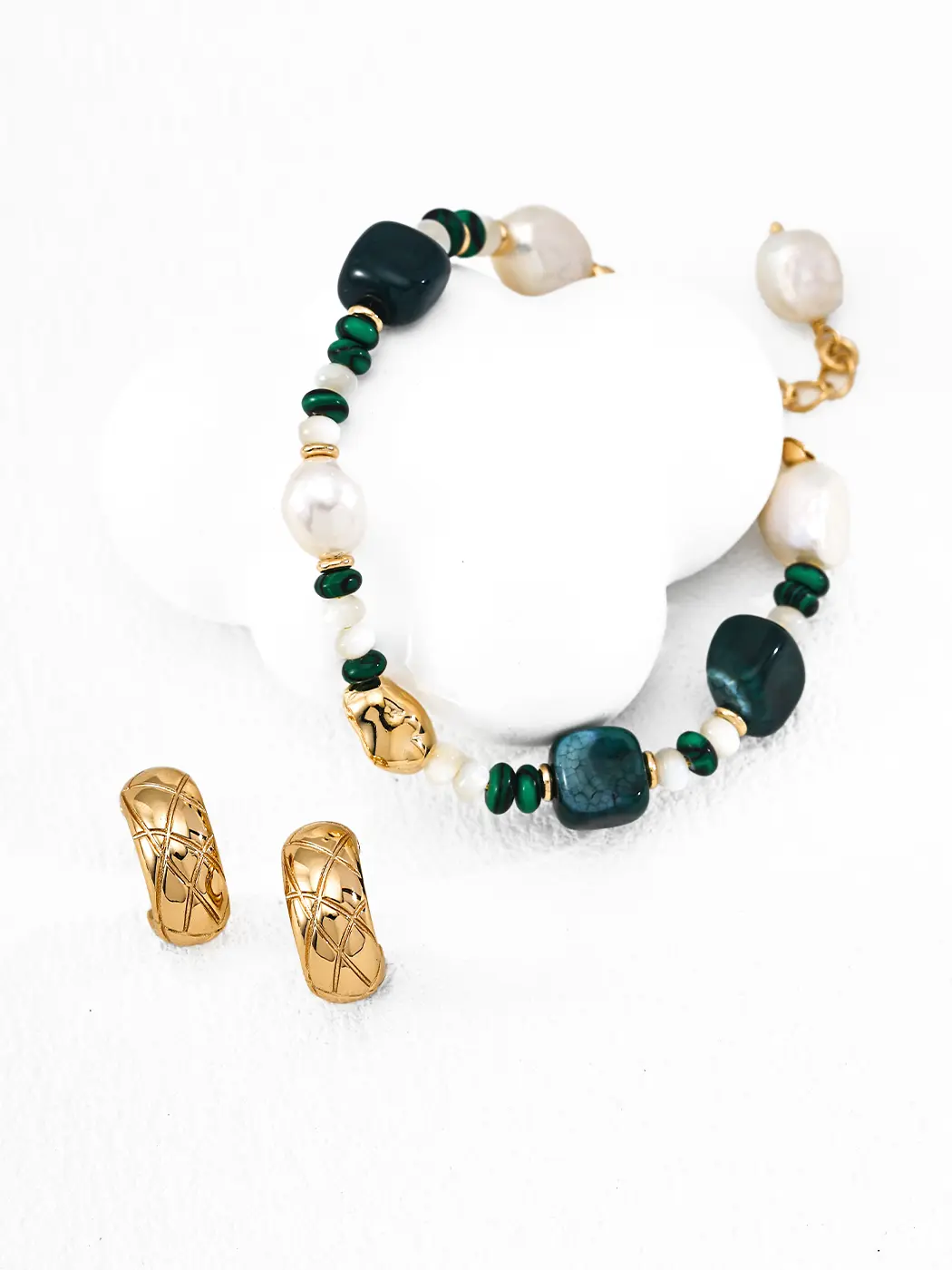 Shattered Quilt Hoops in Sterling Silver - Image 2