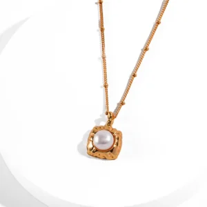 Baroque Frame Pearl Pendant in Sterling Silver