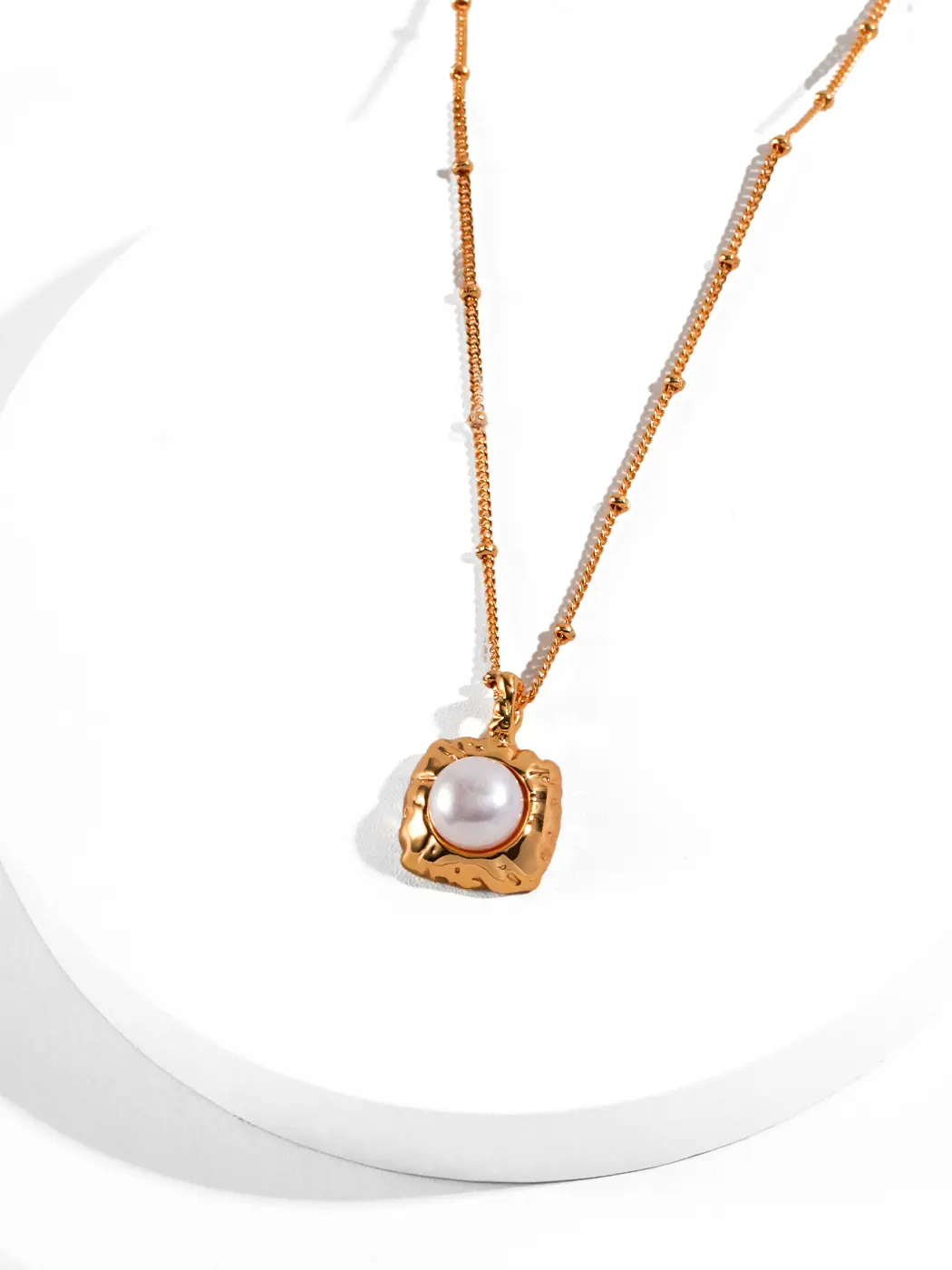 Baroque Frame Pearl Pendant in Sterling Silver