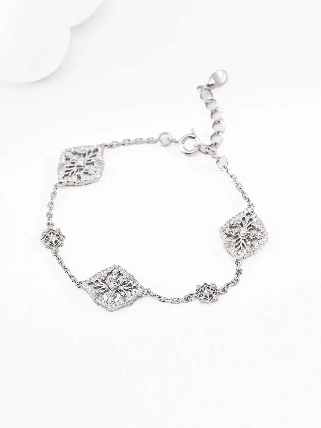 Venezia Crownwork Silver Bracelet with CZ - Image 4