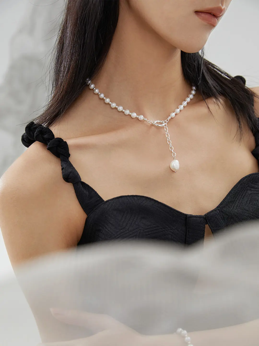 Reforged Pearl Necklace in Sterling Silver - Image 5