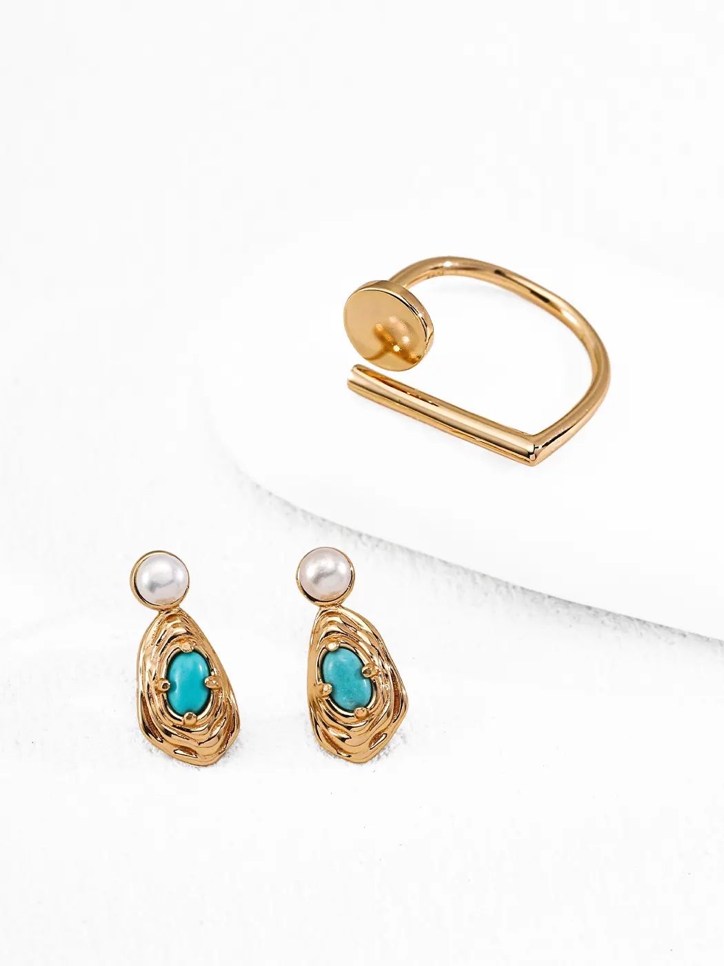 Ocean Cradle Pearl Studs in Sterling Silver - Image 5