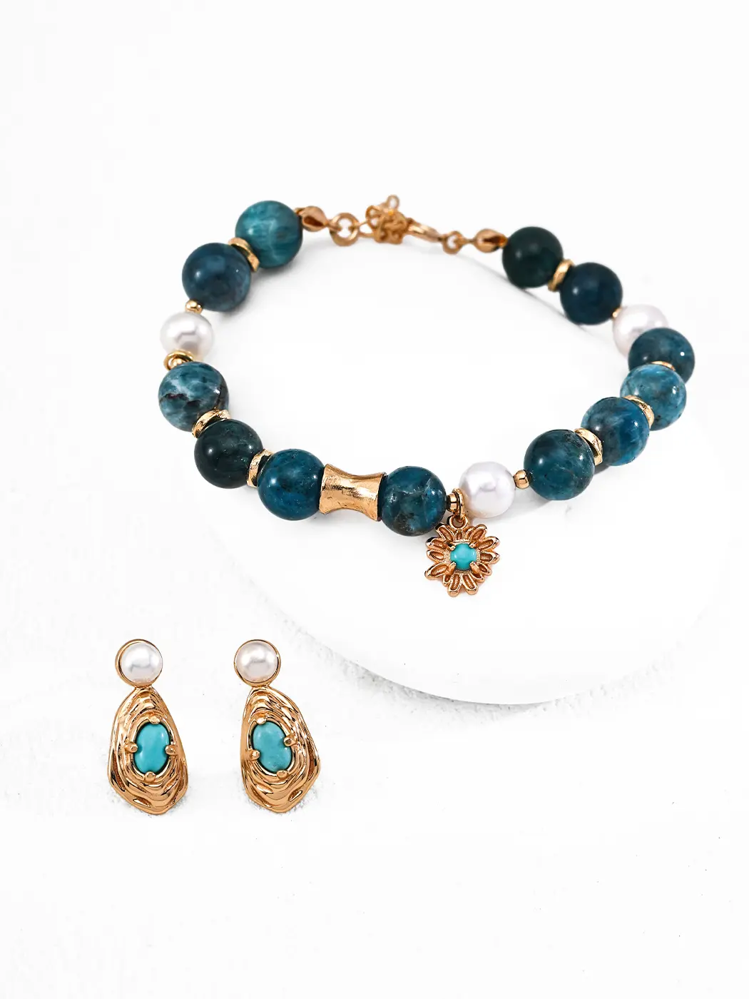 Ocean Cradle Pearl Studs in Sterling Silver - Image 4