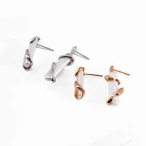 Tidebound Baroque Earrings in Sterling Silver