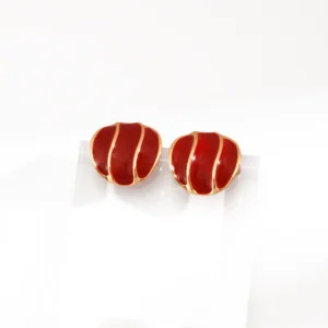 Rouge Silhouette Studs with Red Enamel in S925