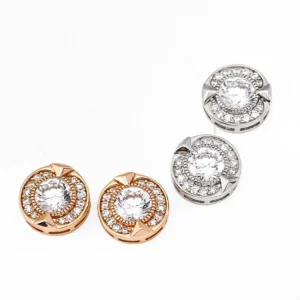 Fashion Starlit Compass Earrings with CZ in S925