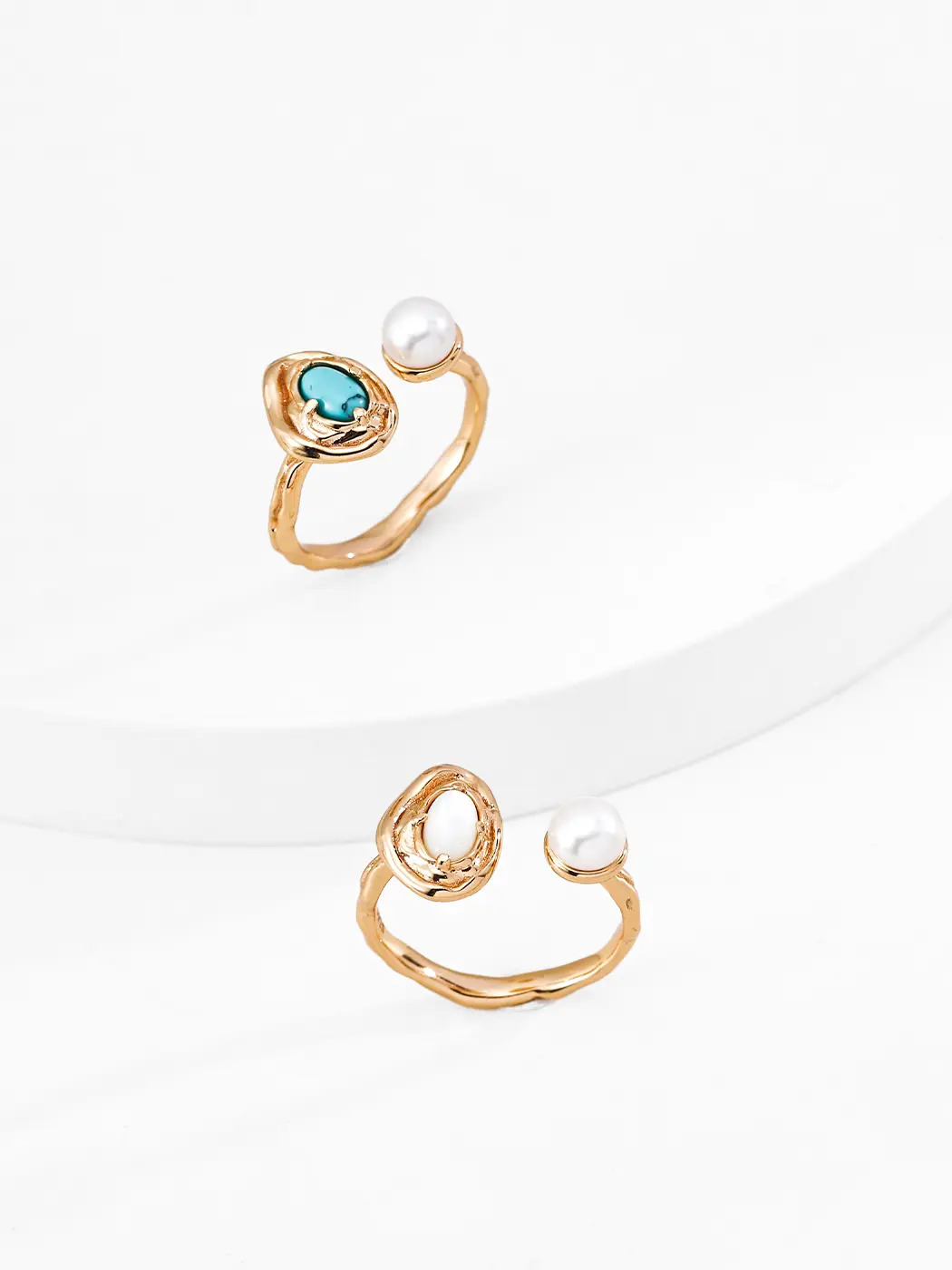 Lava Duet Pearl Ring in Sterling Silver