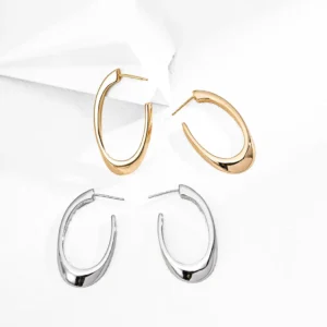 Contour Drop Earrings in Sterling Silver