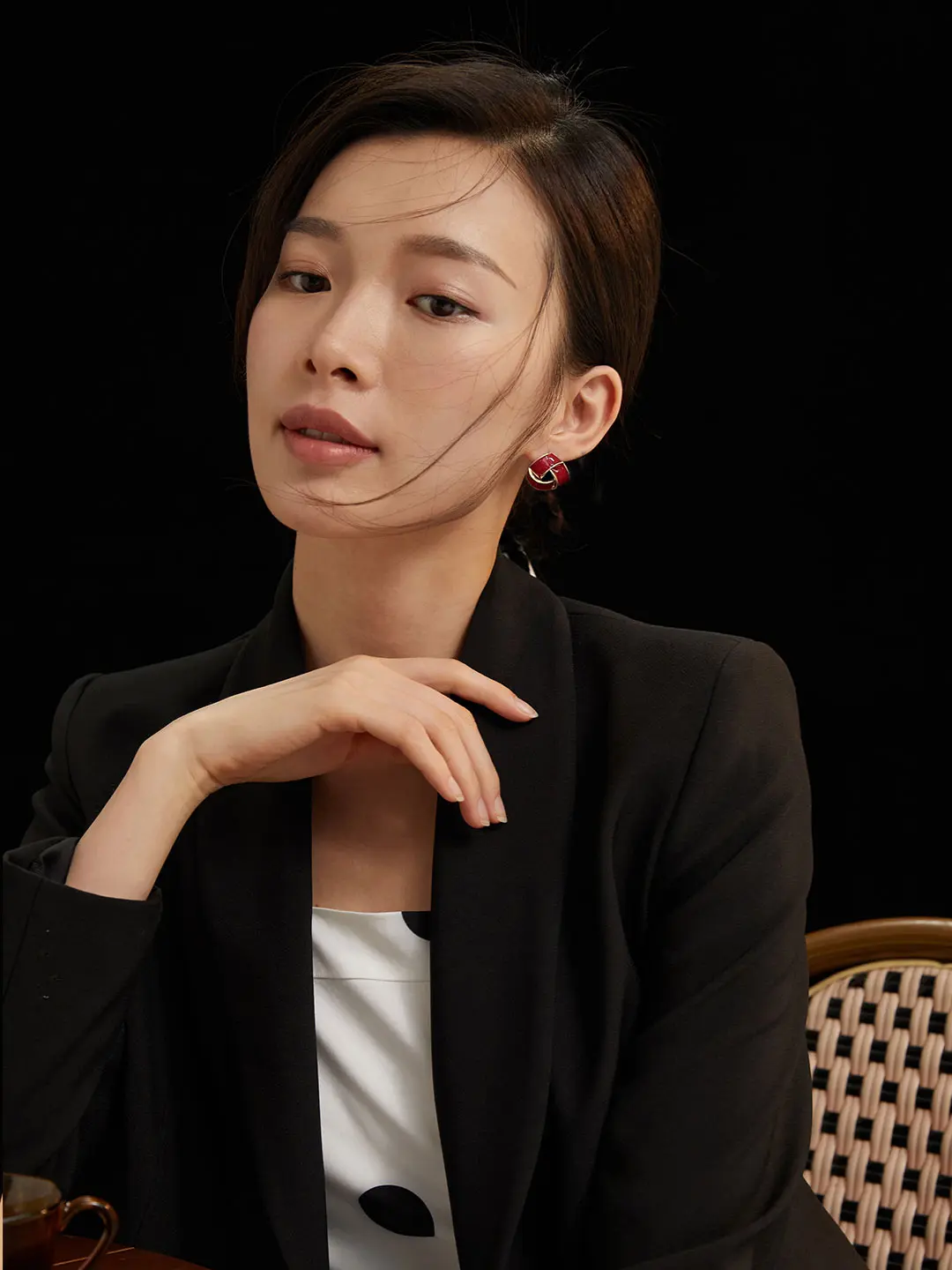 Saffron Passage Enamel Earrings in Sterling Silver - Image 3