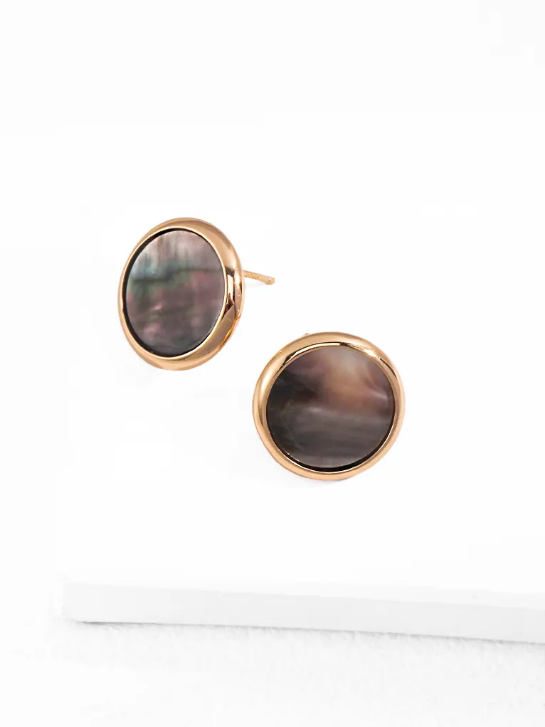 Abyss Halo Studs with Black Shell in S925 - Image 5