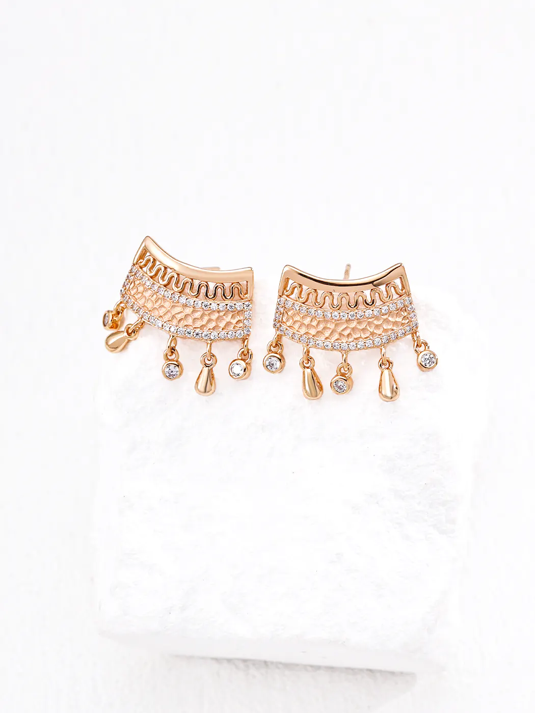 Regal Fan CZ Chandeliers in Sterling Silver