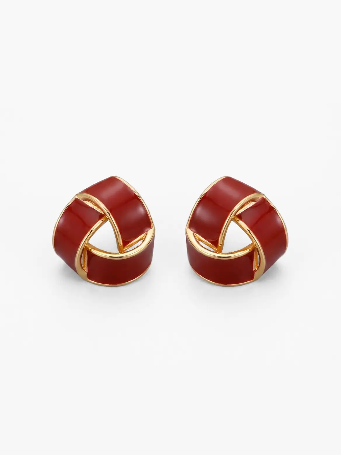 Saffron Passage Enamel Earrings in Sterling Silver