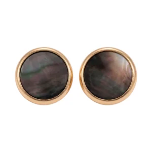 Abyss Halo Studs with Black Shell in S925
