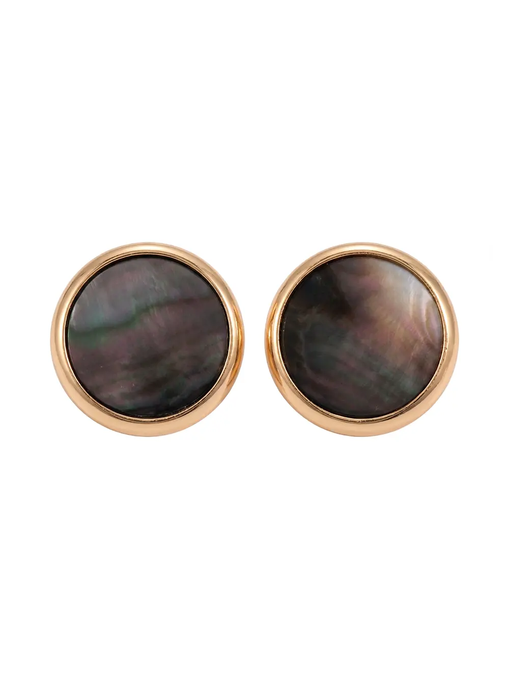 Abyss Halo Studs with Black Shell in S925