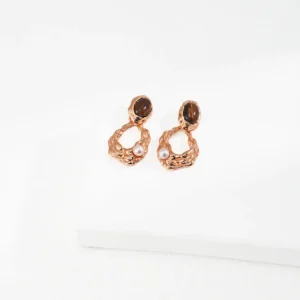 Lava Circulation Tiger Eye Drops in Sterling Silver