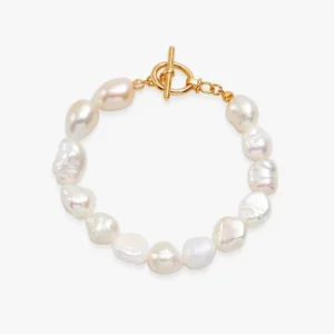 Gentle Poise Pearl Bracelet in Sterling Silver